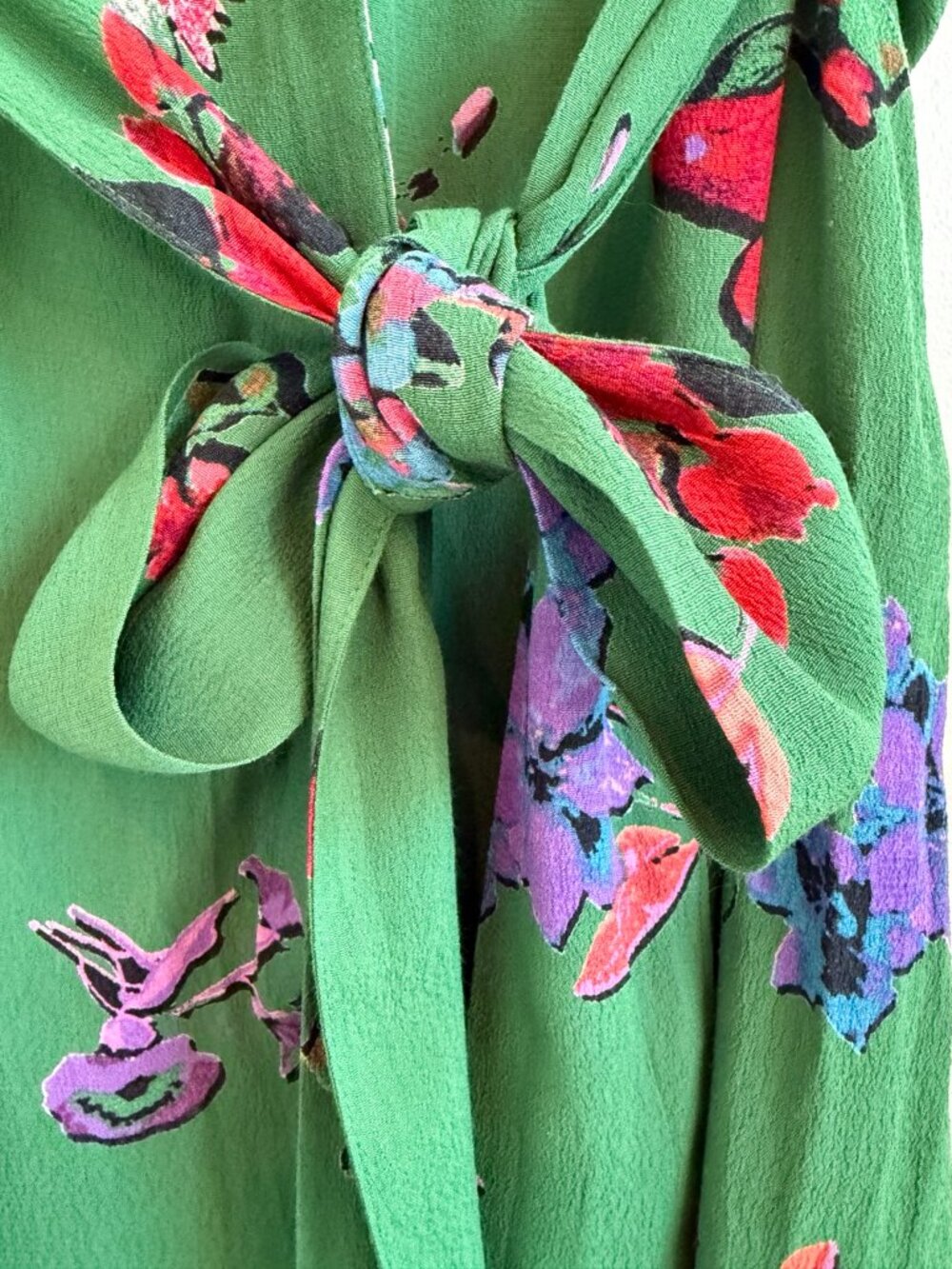 Maeve Anthropologie Green Floral Shirt Dress | Tie Waist | Side Pockets | XS - Picture 7 of 10